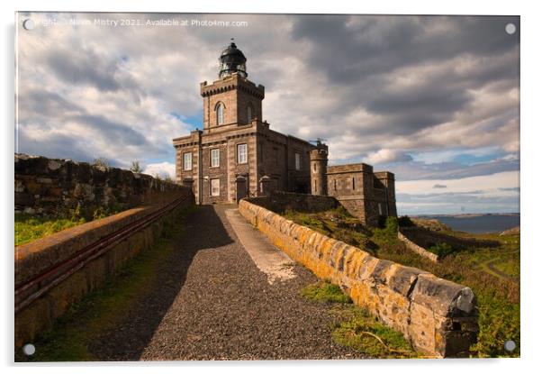 Robert Stevenson's Lighthouse on the Isle of May  Acrylic by Navin Mistry