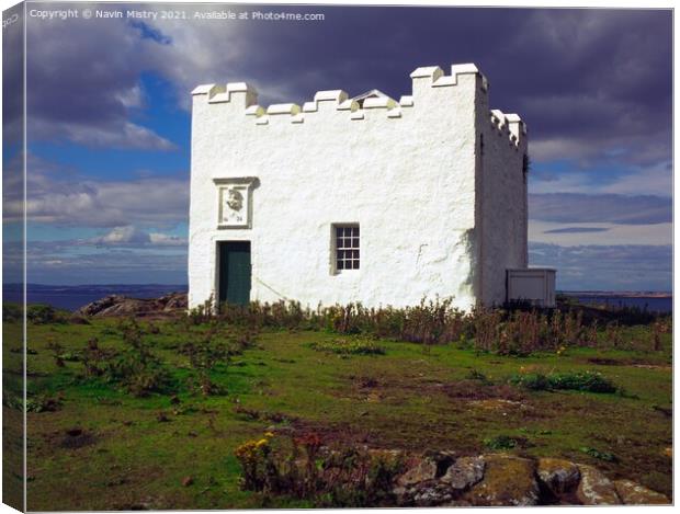 The preserved coal-fired beacon Isle of May, Scotland Canvas Print by Navin Mistry