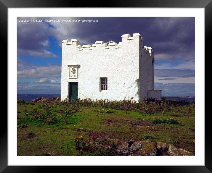 The preserved coal-fired beacon Isle of May, Scotland Framed Mounted Print by Navin Mistry