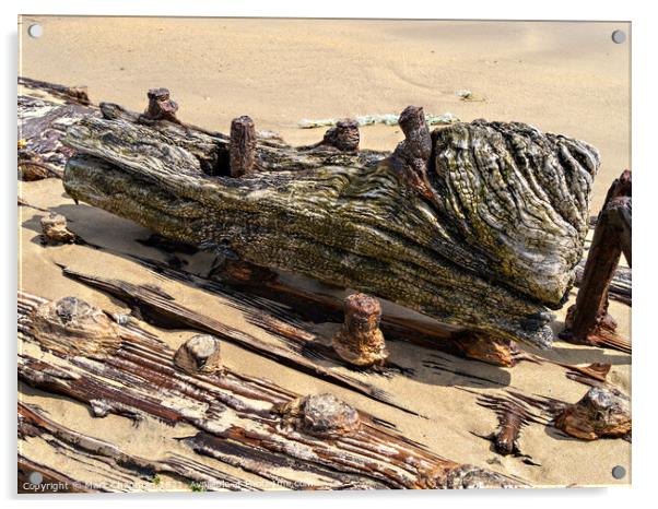 Wooden shipwreck beach timbers Acrylic by Photimageon UK