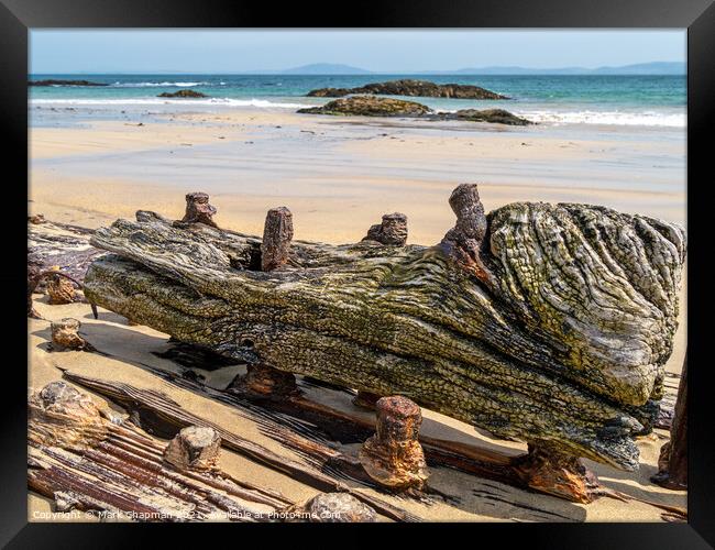 Wooden shipwreck beach timbers Framed Print by Photimageon UK