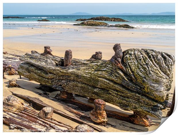 Wooden shipwreck beach timbers Print by Photimageon UK