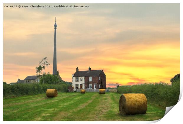  Sunset in Emley Print by Alison Chambers
