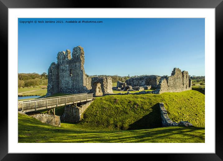 Remains of Ogmore Castle Ogmore by Sea south Wales Framed Mounted Print by Nick Jenkins