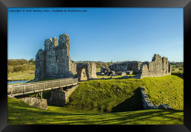 Remains of Ogmore Castle Ogmore by Sea south Wales Framed Print by Nick Jenkins