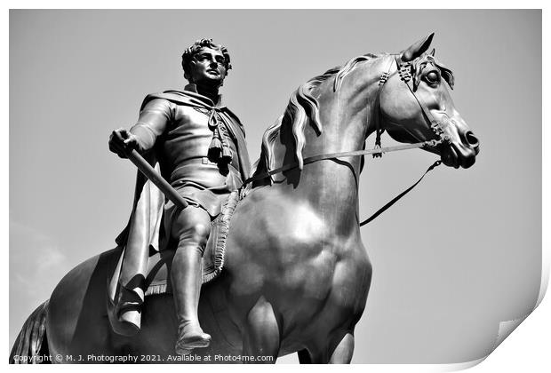 King George IV (1762-1830) statue on Trafalgar Squ Print by M. J. Photography