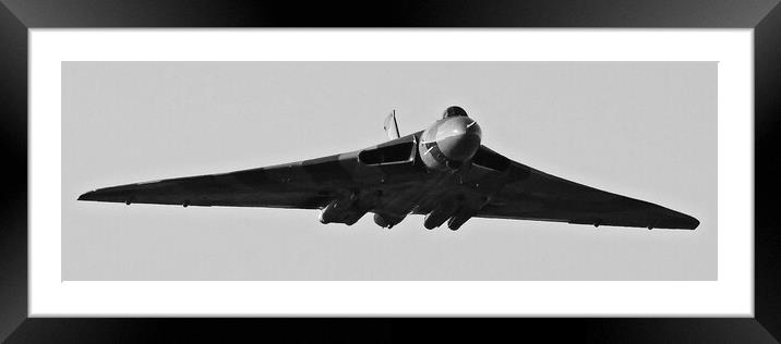 XH558 Vulcan B2 mono Framed Mounted Print by Allan Durward Photography