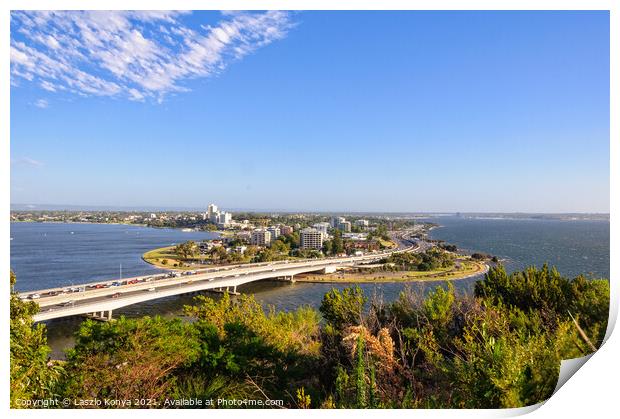 View from Kings Park - Perth Print by Laszlo Konya