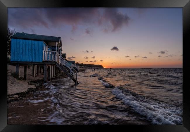 High tide and sunset at Wells-next-the-Sea Framed Print by Gary Pearson