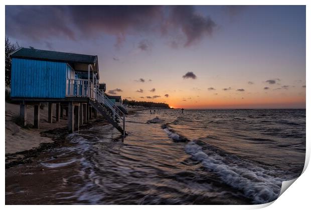High tide and sunset at Wells-next-the-Sea Print by Gary Pearson