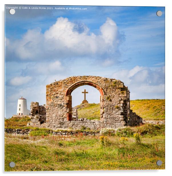  Church of St Dwynwy, Llanddwyn Island Acrylic by Colin & Linda McKie