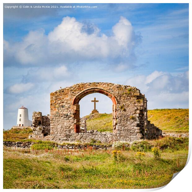  Church of St Dwynwy, Llanddwyn Island Print by Colin & Linda McKie