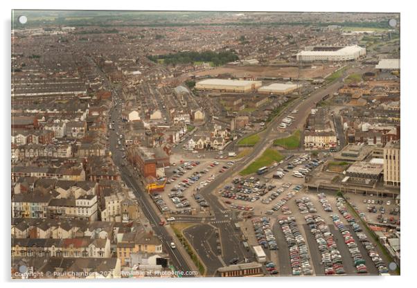 Blackpool Aerial View Acrylic by Paul Chambers