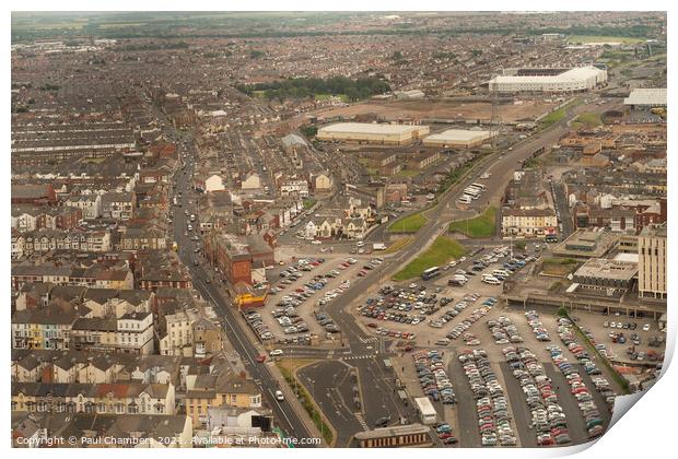 Blackpool Aerial View Print by Paul Chambers