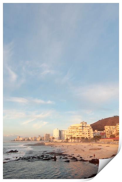 Sea Point at sunset, Cape Town, South Africa Print by Neil Overy