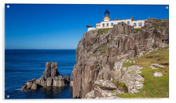 Neist Point Lighthouse - Isle of Skye Acrylic by John Frid