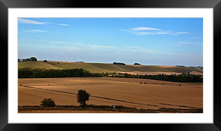 Over the downs Framed Mounted Print by Doug McRae