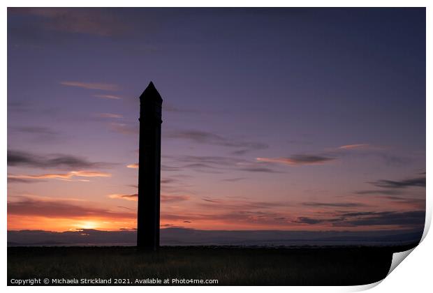 Rampside lighthouse at sunrise Print by Michaela Strickland