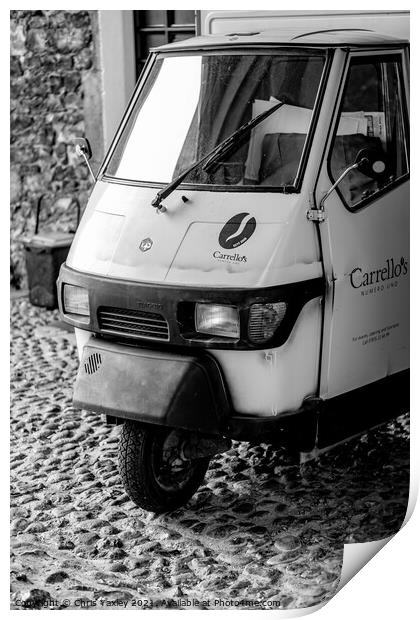 Carello's coffee van, Norwich Print by Chris Yaxley