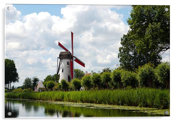 Damme Windmill, Belgium, 2011 Acrylic by colin ashworth