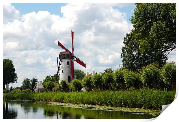Damme Windmill, Belgium, 2011 Print by colin ashworth