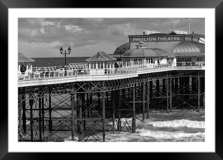 The Pavilion Theater in the seaside town of Cromer in black and white Framed Mounted Print by Chris Yaxley