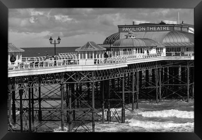 The Pavilion Theater in the seaside town of Cromer in black and white Framed Print by Chris Yaxley