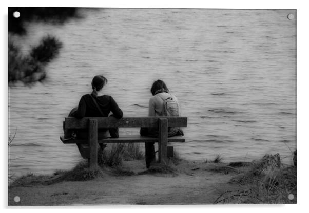 Sitting by the Water Acrylic by Glen Allen