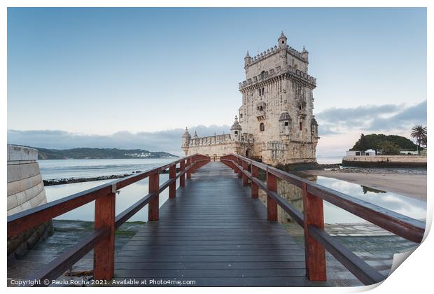Belem Tower Lisbon Print by Paulo Rocha