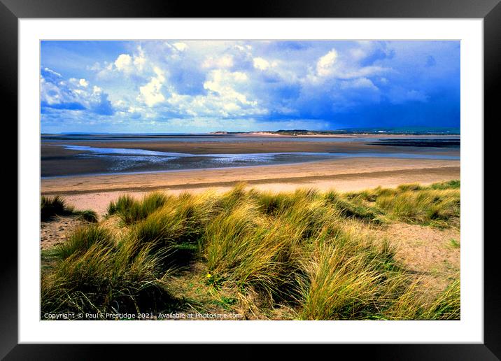 Instow Beach Dunes, North Devon Framed Mounted Print by Paul F Prestidge