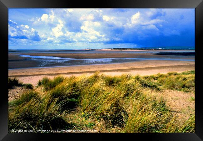 Instow Beach Dunes, North Devon Framed Print by Paul F Prestidge