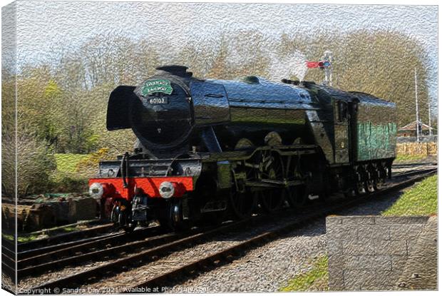 Flying Scotsman Oil painting lookalike Canvas Print by Sandra Day