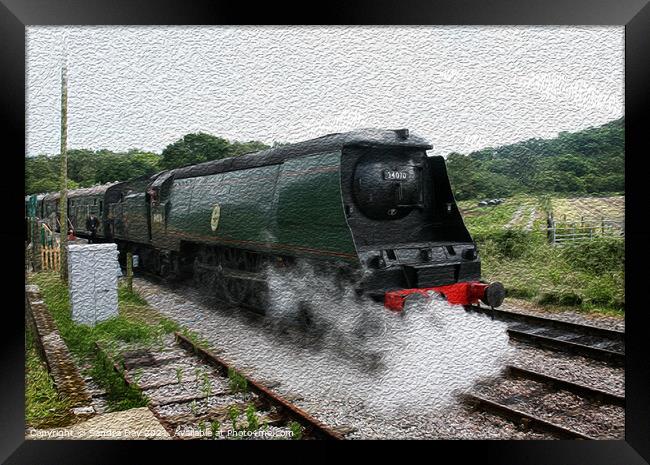 Manston Steam Train, Oil painting lookalike Framed Print by Sandra Day