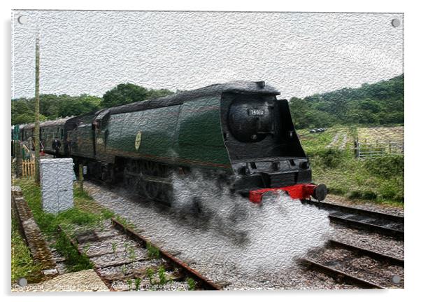 Manston Steam Train, Oil painting lookalike Acrylic by Sandra Day