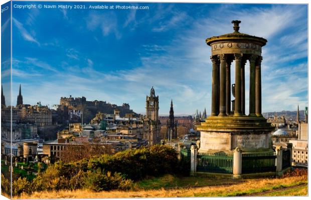 A View of Edinburgh from Calton Hill  Canvas Print by Navin Mistry