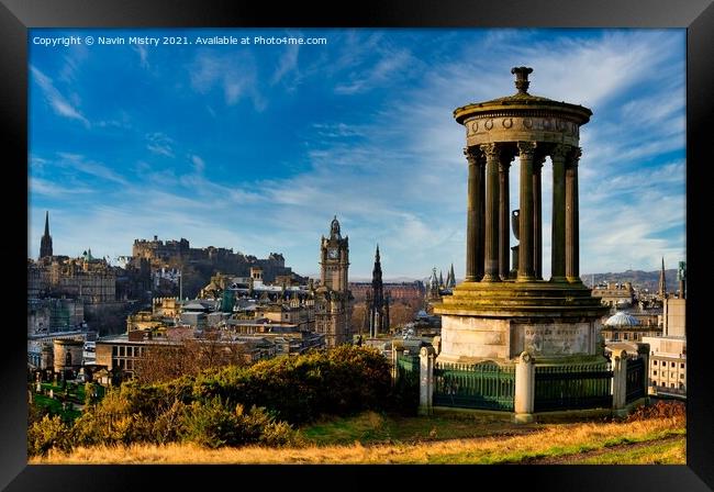 A View of Edinburgh from Calton Hill  Framed Print by Navin Mistry