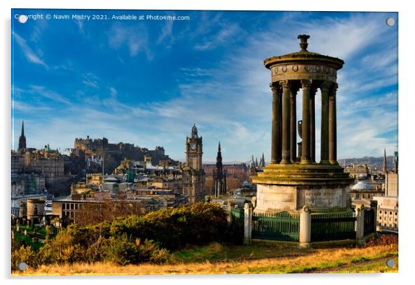 A View of Edinburgh from Calton Hill  Acrylic by Navin Mistry