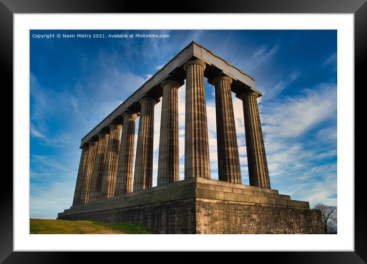 National Monument of Scotland, Edinburgh Framed Mounted Print by Navin Mistry