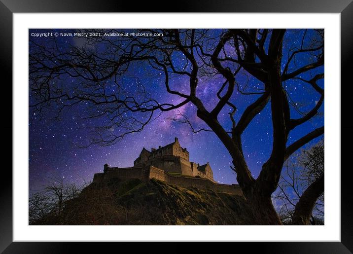 A Starlit Edinburgh Castle  Framed Mounted Print by Navin Mistry