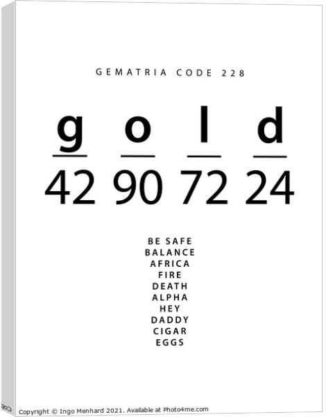 Gold word code in the English Gematria Canvas Print by Ingo Menhard