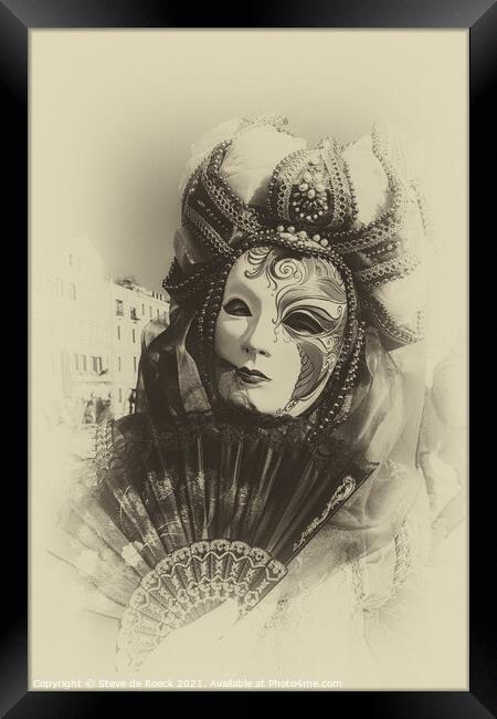  Venetian Lady Framed Print by Steve de Roeck