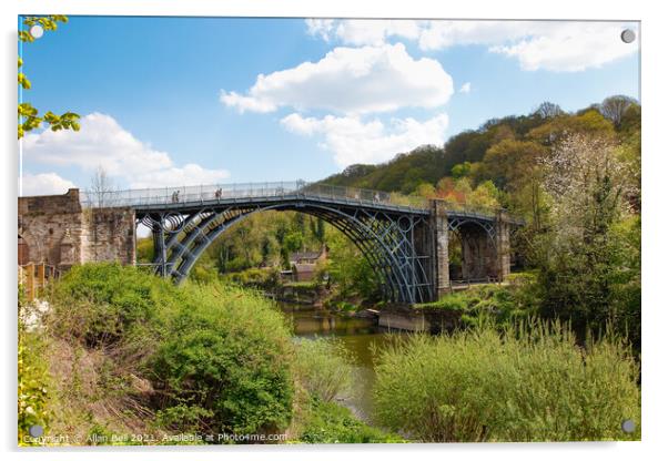 Iron Bridge from Upstream Acrylic by Allan Bell