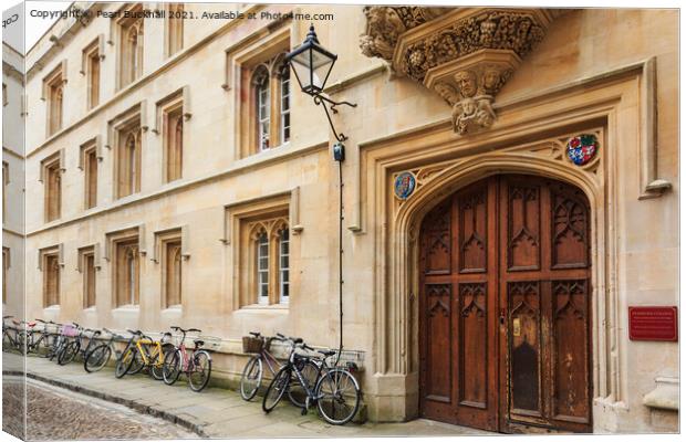 Pembroke College Bikes in Oxford Canvas Print by Pearl Bucknall