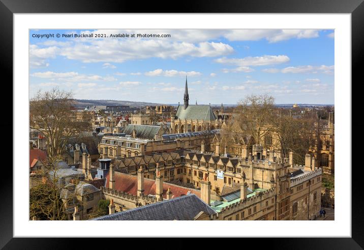 Oxford City Skyline Framed Mounted Print by Pearl Bucknall