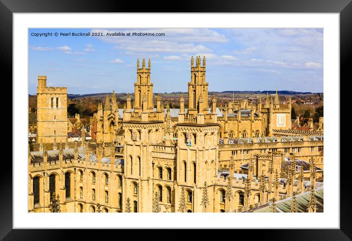 Oxford Spires Cityscape Framed Mounted Print by Pearl Bucknall