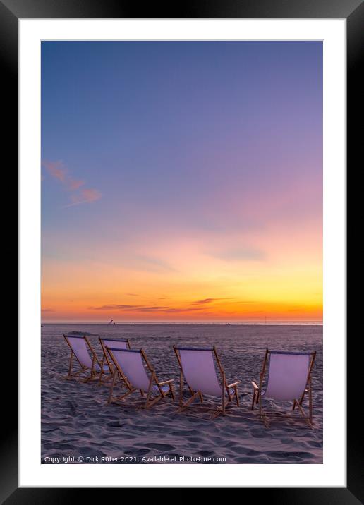Beach and Sunset Framed Mounted Print by Dirk Rüter