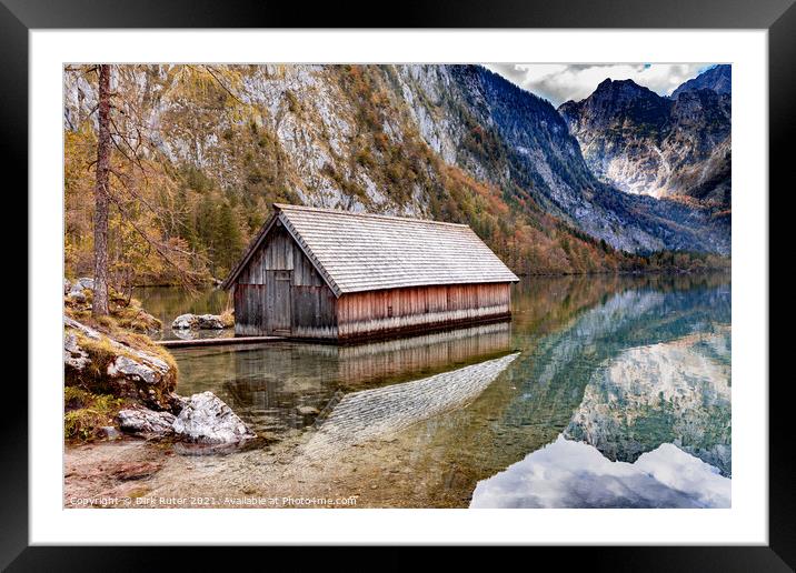 Boat house at the Obersee Framed Mounted Print by Dirk Rüter