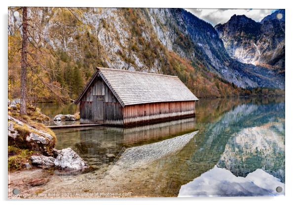 Boat house at the Obersee Acrylic by Dirk Rüter