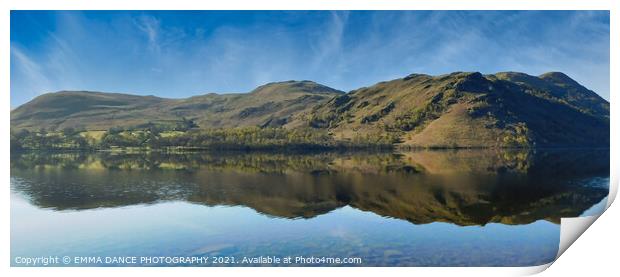 Reflections on Ullswater Print by EMMA DANCE PHOTOGRAPHY
