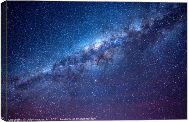 Milky Way. Night sky in Atacama desert, Chile Canvas Print by Delphimages Art
